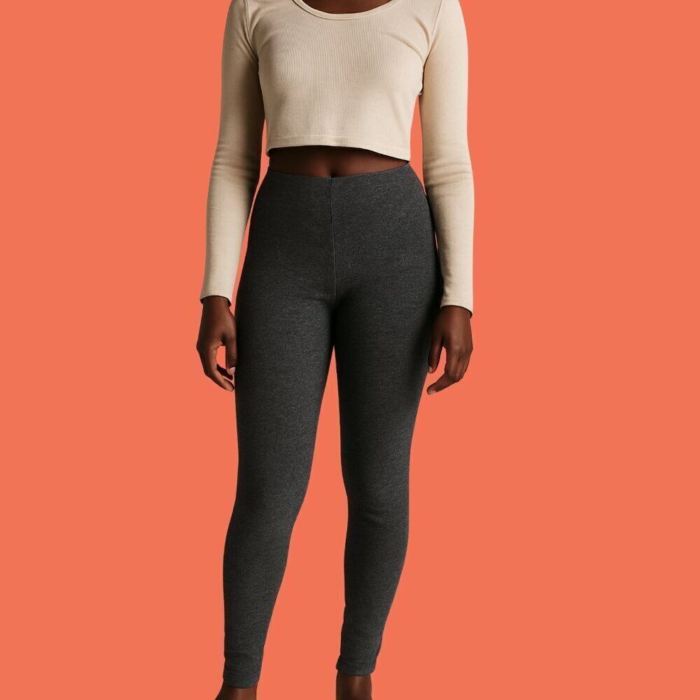 🖤 Cozy Chic: Roots Canada High-Waisted Knit Leggings - Size M